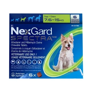 Boehringer Ingelheim NexGard Spectra Chewable Tablets 6 Chewable Tablets Green/Vert 7.6 - 15 kg